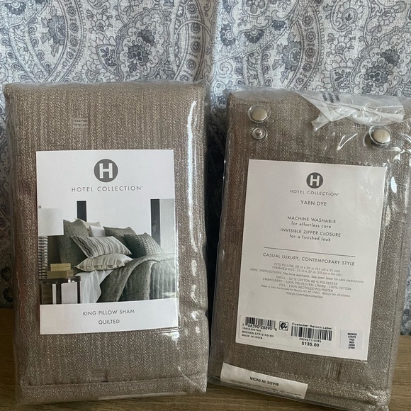 Hotel Collection Set Of 2 King Yarn Dye Shams NEW - Picture 4 of 7